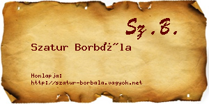 Szatur Borbála névjegykártya