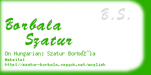 borbala szatur business card